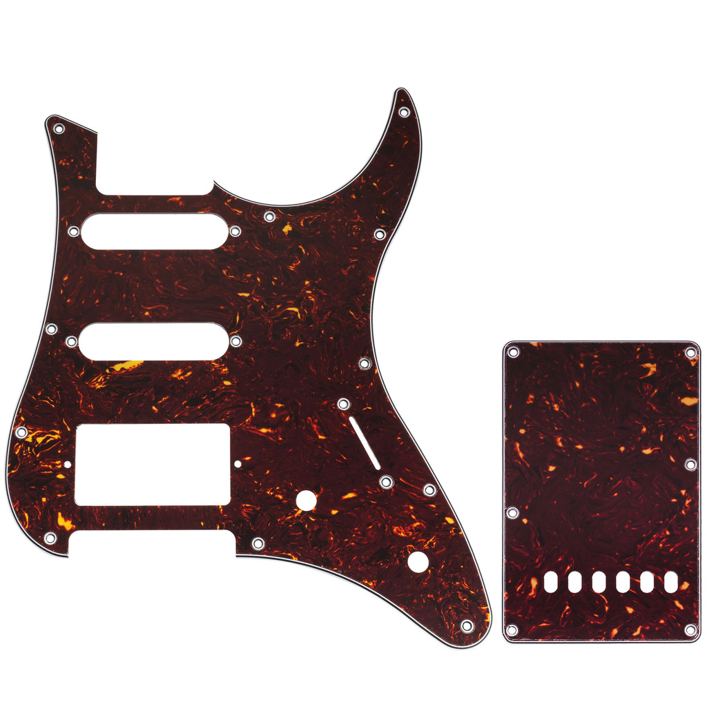 Musiclily Pro 11 หลุมกีตาร์ Pickguard และ Backplate ชุดสําหรับ Yamaha PAC012 HSS กีตาร์ไฟฟ้า, 4 ชั้นเต่าเชลล์