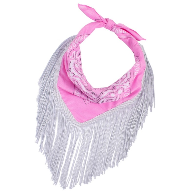 (bgp)Cowgirl Bandanas Disco Fashion Cowgirl Bachelorette Fringe Bandanas Neckerchief Bandanas Bachel