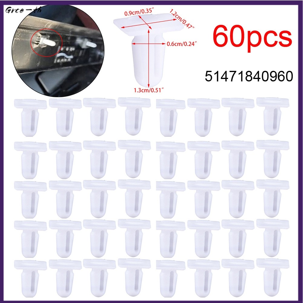 ❤️60x กิ๊บตัดธรณีประตู 51471840960 สําหรับสําหรับสําหรับ BMW E82 E88 F22 F30 F32 F36 E30 E36[grce-th