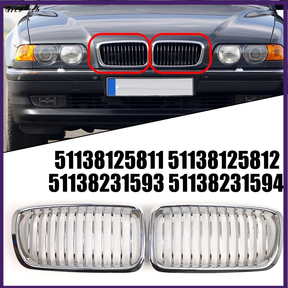 ❤️สําหรับ BMW 7SERIES E38 1994 - 1998 ด้านหน้า BUMPER UPPER RADIATOR GRILLES L+R[grce-th]