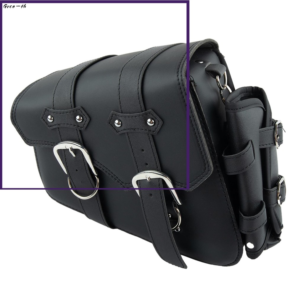 ❤️PU กระเป๋าเสริมซ้ายพร้อมที่เก็บของด้านข้างสําหรับ XL 883 1200 48 72[grce-th]