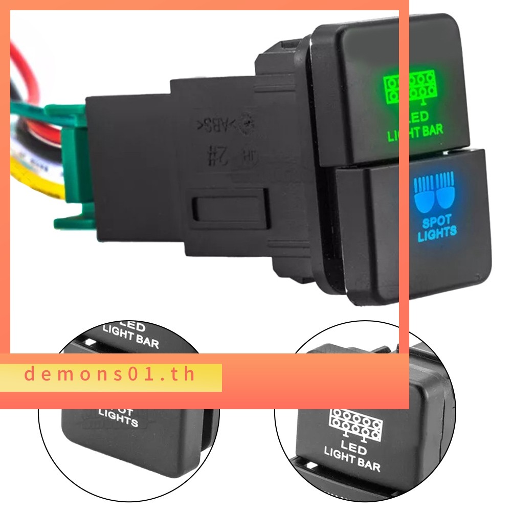 DEMN Dual Push Switch ปุ่ม LED Light Bar ไฟตัดหมอก w/ลวดสําหรับ Toyota สําหรับ Tacoma
