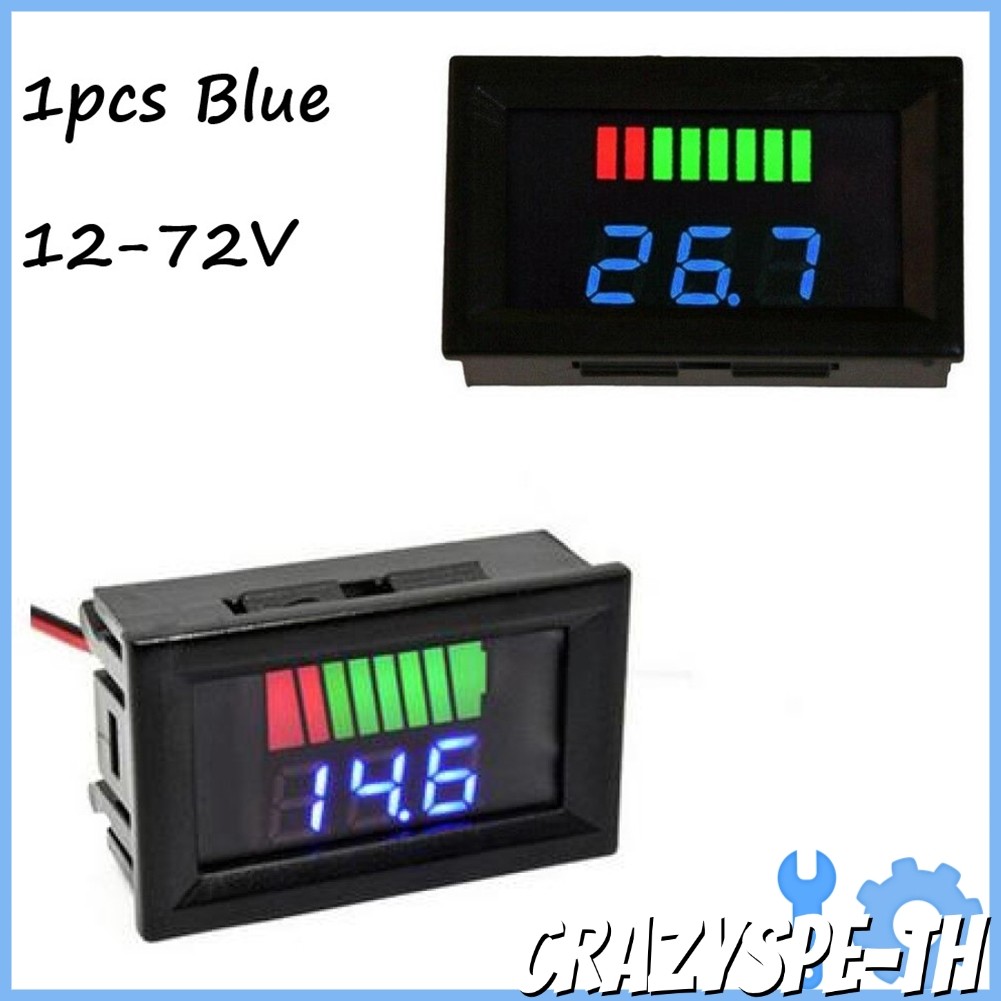 IN สต็อกLED Digital Voltmeter Battery Fuel Gauge เหมาะสําหรับรถจักรยานยนต์ทางทะเล 12V-72V