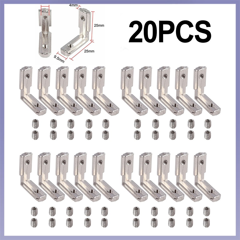 ราคาต่ําสุด20X T Slot Aluminium Profile L-Shape Brackets 90° ขั้วต่อด้านใน 2020
