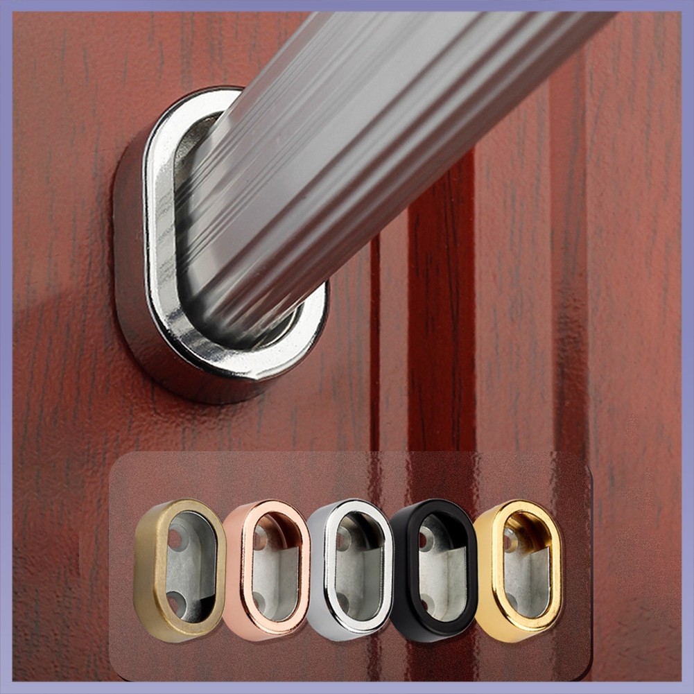 ราคาต่ําสุดsinc Alloy Oval Closet Rod End รองรับขายึดหน้าแปลนตู้เสื้อผ้า