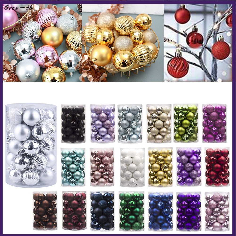Clearance ราคา34PCS Christmas Ball Ornament Shatterproof Christmas Ornament Tree Ball 40mm Red[grce-