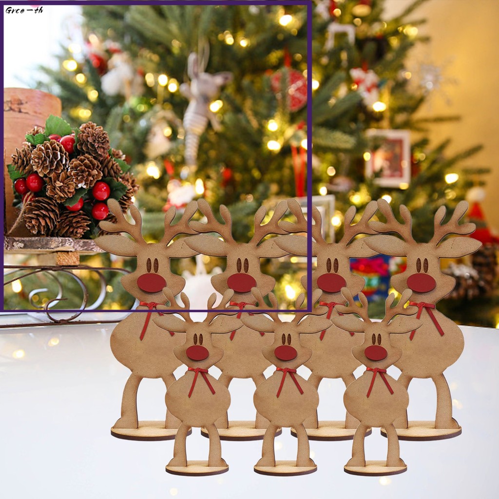 Clearance PriceFreestand Reindeer ตกแต่งคริสต์มาส Deer Reindeer เครื่องประดับไม้[grce-th]