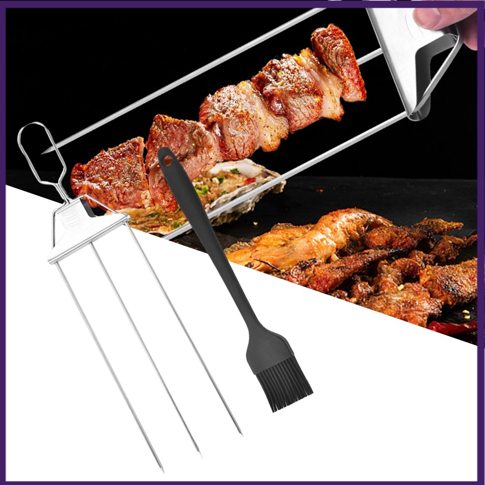ราคาClearanceSkeweers สําหรับ Kabobs, 3-Prong Skewers 3 Way BBQ Grill Skewers โลหะ [grce-th]