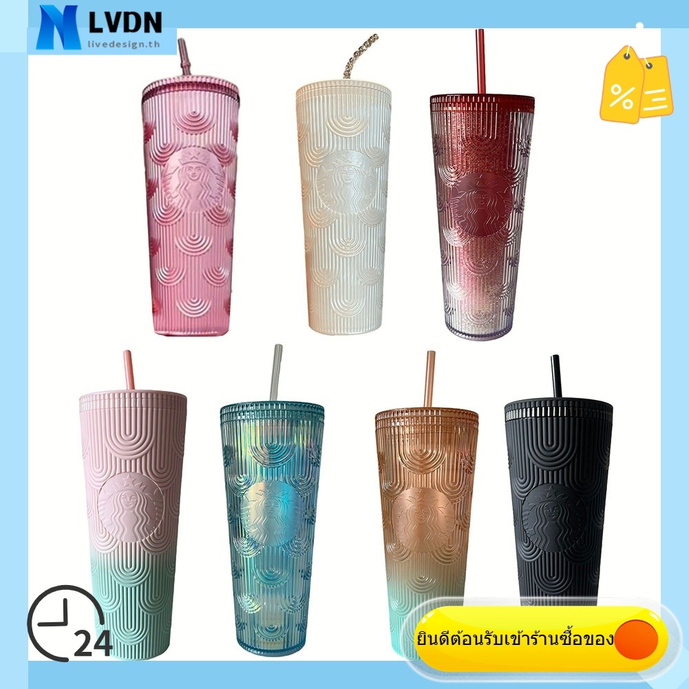 [LVDN] สําหรับStarbucks Cup Siren Mermaid GoddessสําหรับAuroraถ้วยฟางความจุขนาดใหญ่ 700ml
