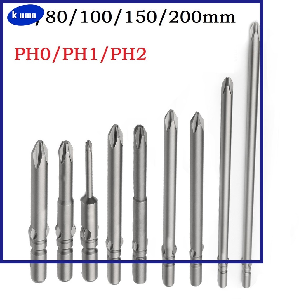 60-200 มม. PH0 PH1 PH2 802 ไขควงไขว้ไฟฟ้า Bit ImpactDriver