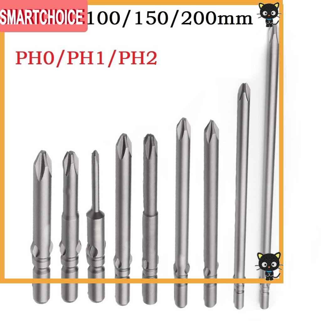 SMARTCHOICE60-200mm PH0 PH1 PH2 802 ไขควงไขว้ไฟฟ้า Bit ImpactDriver❀