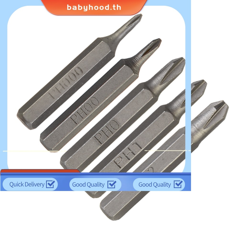 BABYHOODH428mm Cross ไขควง Bits PH0000 PH000 PH00 PH0 PH1 PH2 4mm Hex Shank