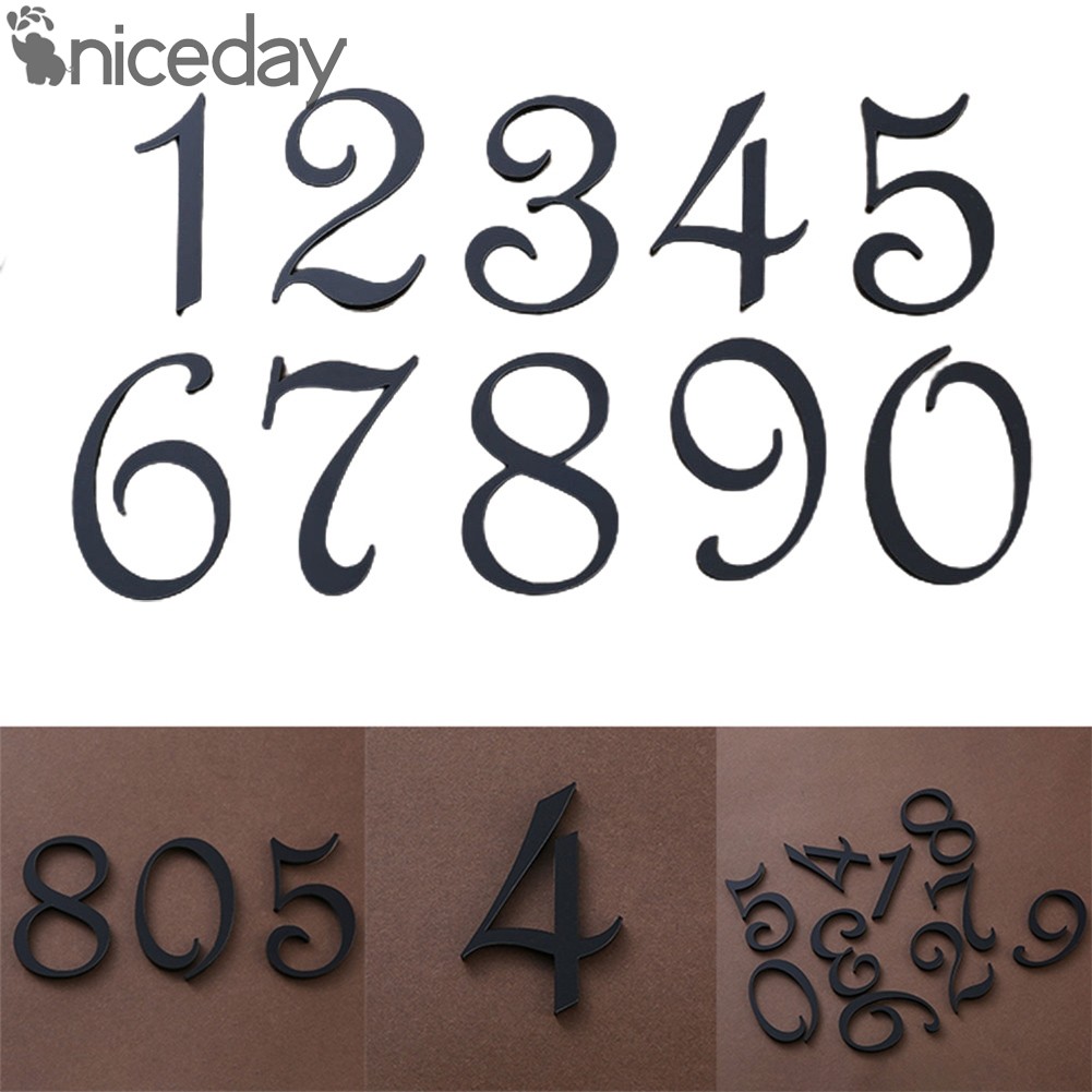 ⚡ราคาล้างสต็อก⚡ตัวเลขประตูสีดํา 0 ~ 9 70 มม. ขัด Solid House Flat Apartment