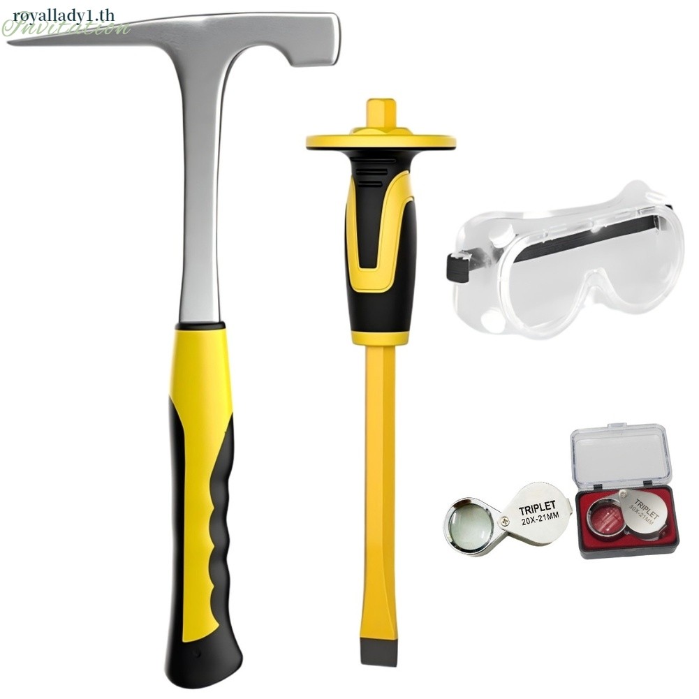 ROLADY ชุดค้อน Geology Rock Pick 4 ชิ้นพร้อมสิ่ว 32oz การก่อสร้างเหล็กทั้งหมด