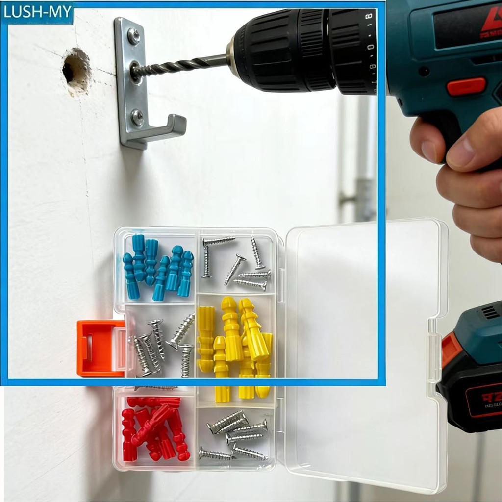 1 เครื่องมือไฟฟ้าสกรูขยาย Anchor Bolts Assortment เจาะ Ribbed Drywall