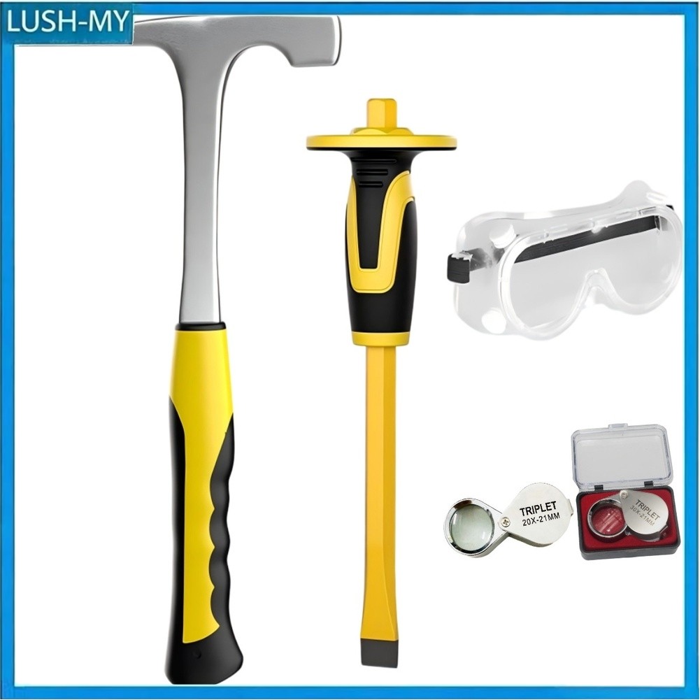 1 ชุดค้อน Geology Rock Pick 4 ชิ้นพร้อมสิ่ว 32oz การก่อสร้างเหล็กทั้งหมด