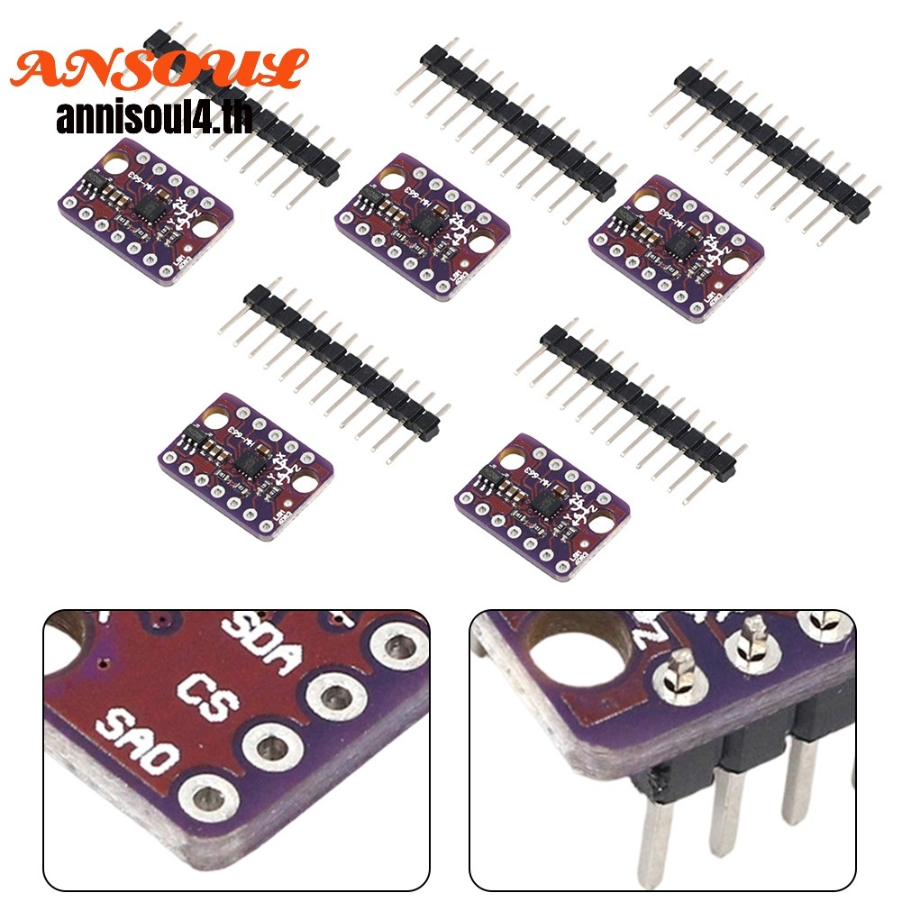 5 ชิ้น GY-LSM6DS3 โมดูลโมดูลเซ็นเซอร์ติดตามการเคลื่อนไหวแบบไม่มีองศา