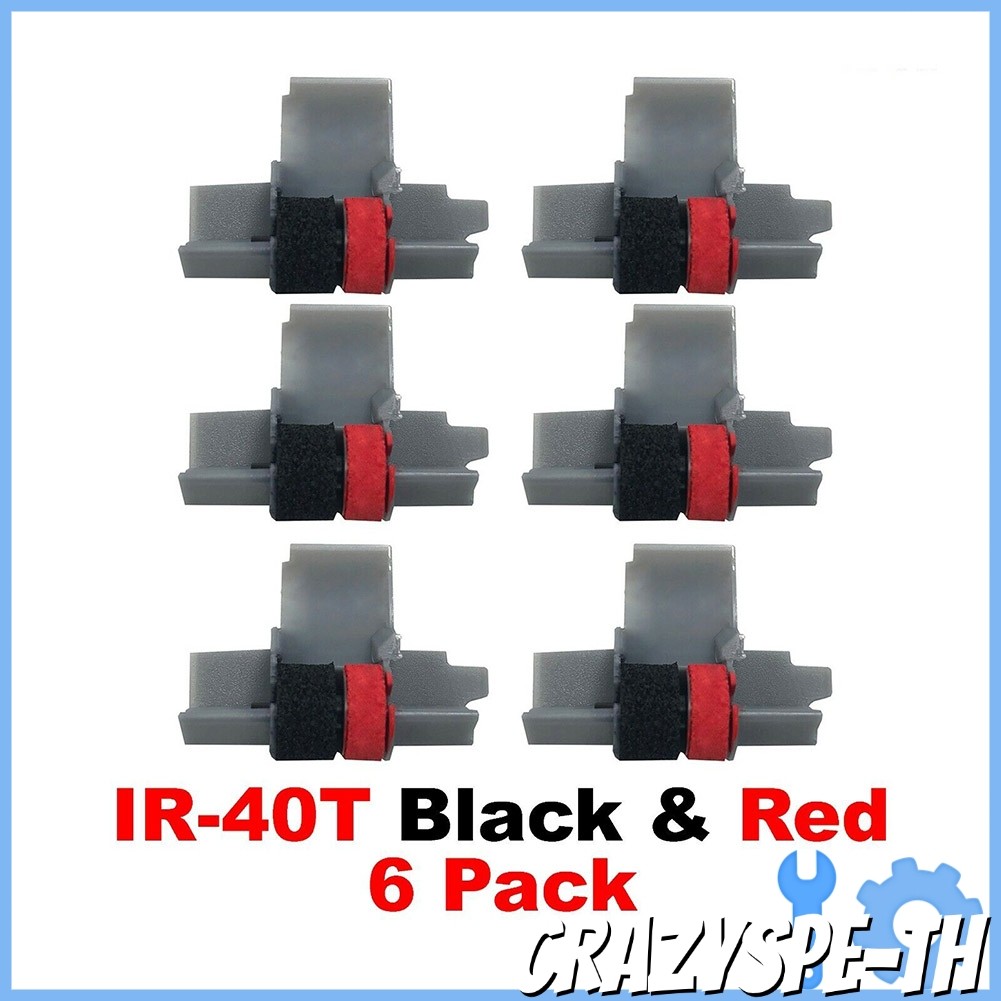 CRA6 Pack IR-40T ลูกกลิ้งหมึกเครื่องคิดเลขสีดําและสีแดง IR40T สําหรับ