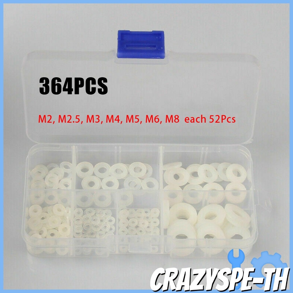 CRA364 PCS ยางนุ่มแหวนแบนปะเก็นเครื่องซักผ้าสีขาว M2 M2.5 สําหรับ M3 M5 M6 M8