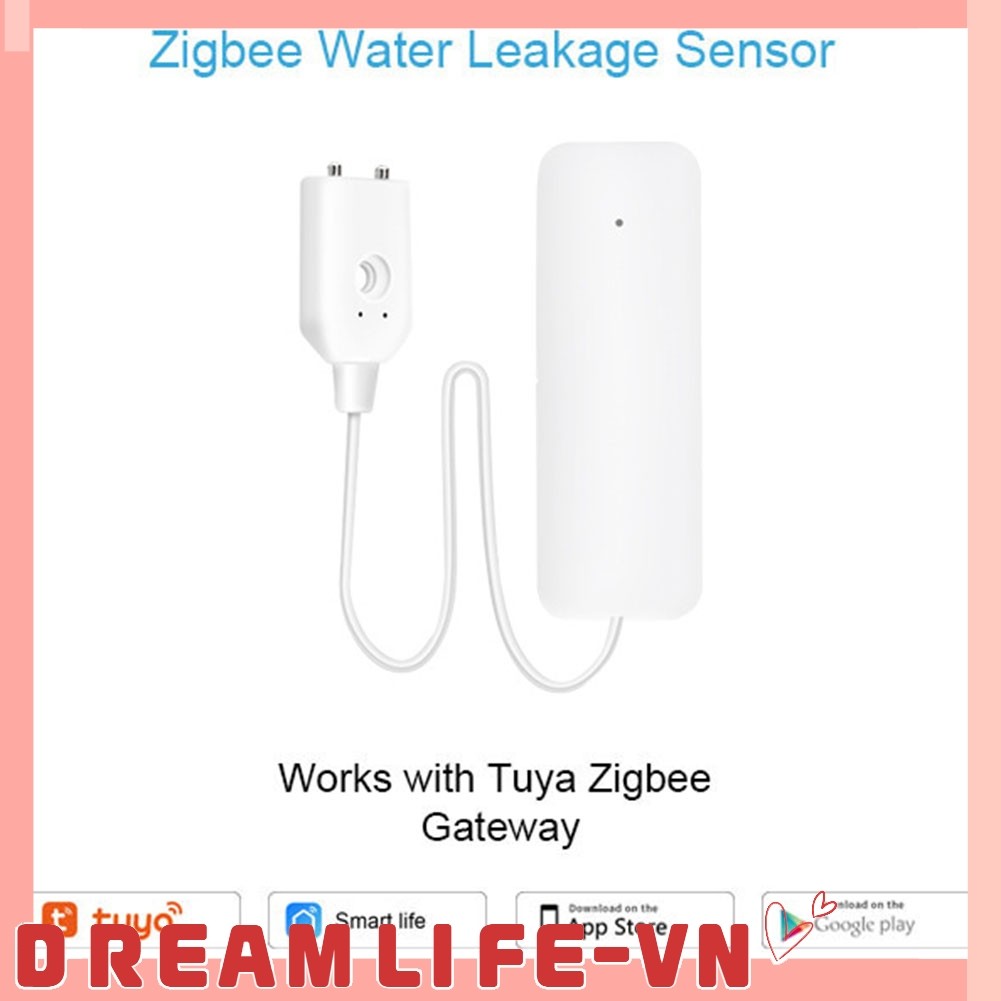 [DREAMLIFE]เครื่องตรวจจับน้ํา Overflow Leak Alarm, สําหรับ Tuya Zigbe Water Alarm Water Sensor