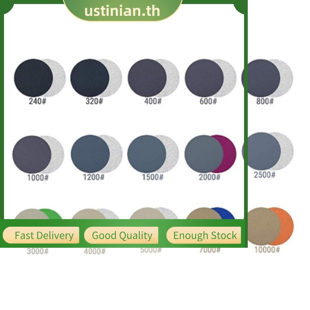 UTIA☆10ชิ้น แผ่นขัดกระดาษทรายซิลิคอนคาร์ไบด์ 3 นิ้วกระดาษทรายขัดเปียก/แห้ง 240-10000 #
