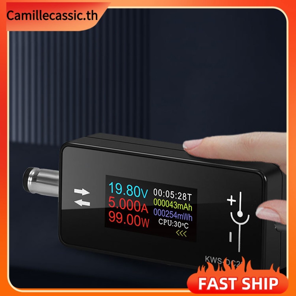 [CAMILLES]KWS-DC28 เครื่องทดสอบอินเทอร์เฟซ 4-30V 12A เครื่องทดสอบแรงดันไฟฟ้าและกระแส 0.96 นิ้ว