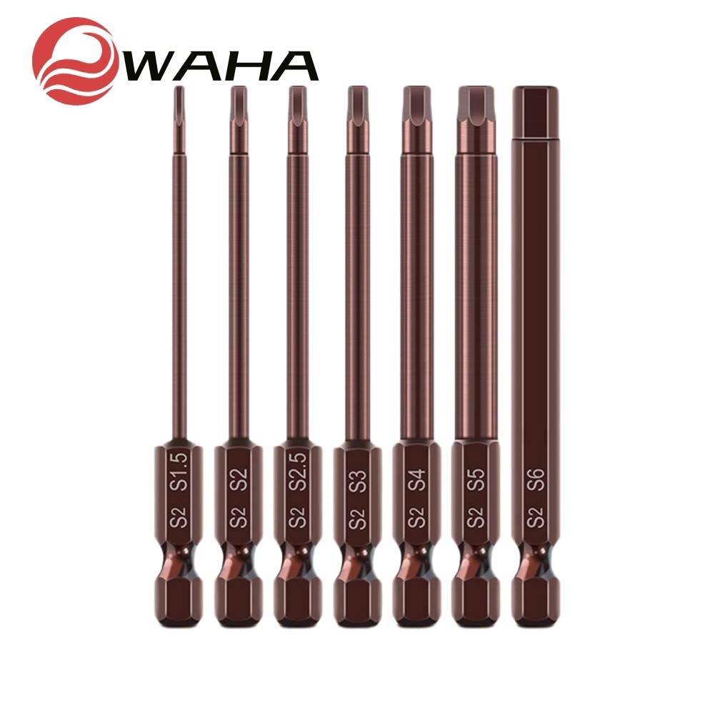 65 มม.H1.5-H6 โลหะผสมเหล็กแม่เหล็ก Hex หัวไขควง Bits สกรูเครื่องมือไดร์เวอร์