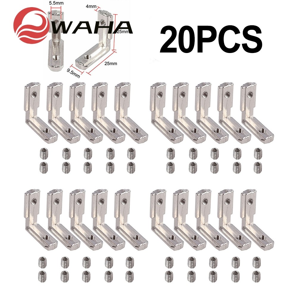 20X T Slot อลูมิเนียมโปรไฟล์ L-Shape Brackets 90° ขั้วต่อด้านใน 2020
