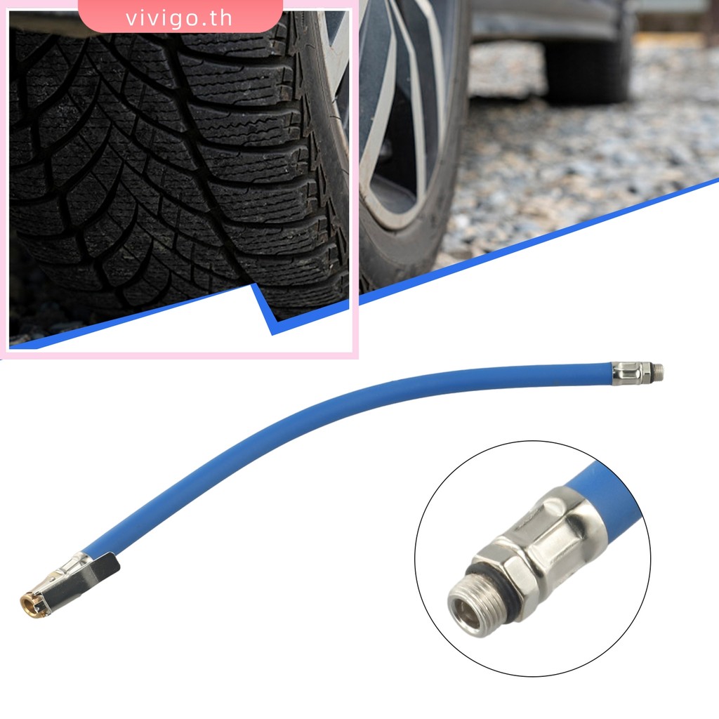VICIGO☆Air Tyre Inflator Pressure Car Auto Tyre Hose Pump Gauge Hose Connector ยืดหยุ่น