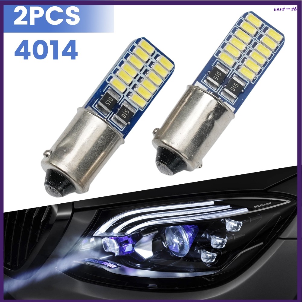 ⭐ จัดส่งที่รวดเร็ว⭐2x ไฟรถยนต์ CANBUS BA9S 4014 24LED ไฟถอยหลังที่จอดรถอุปกรณ์เสริม-[vert-th]
