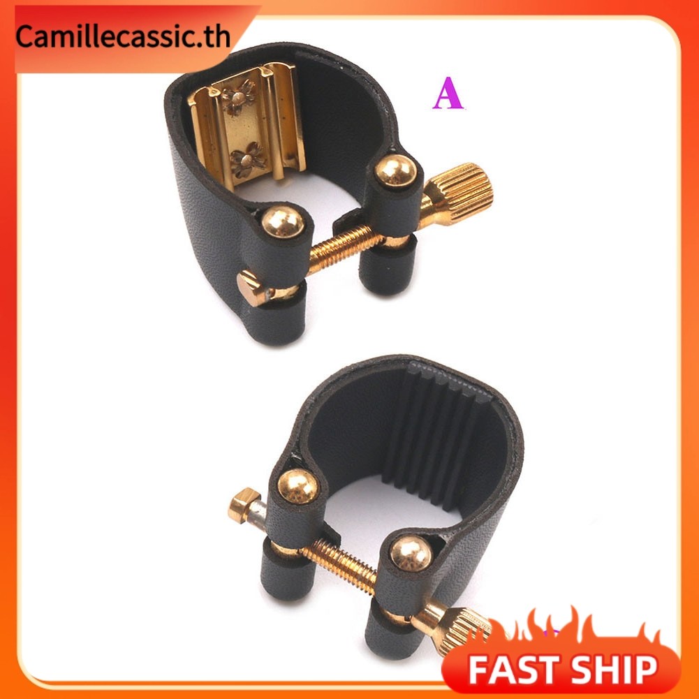 [CAMILLES]Saxophone Mouthpiece Leather Fastener Clip Ligatures for Alto Sax Accessories