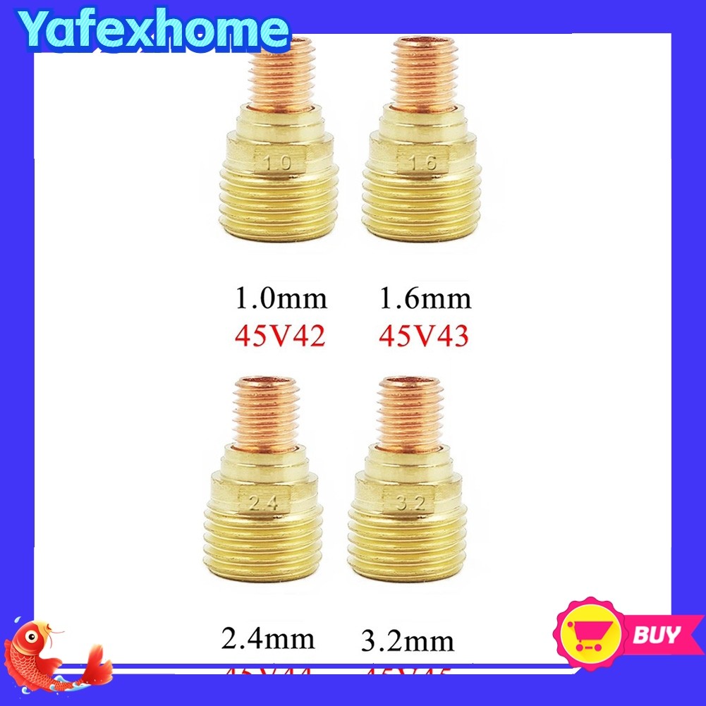 [YAFEXHM] ไฟฉายเชื่อม TIG เลนส์แก๊ส Collets Body 45V42 45V43 45V44 45V45 สําหรับ WP9 20 25