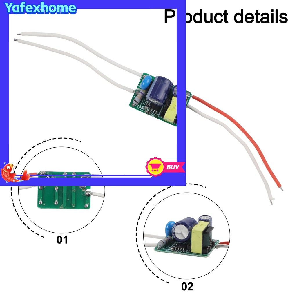 [YAFEXHM] หม้อแปลงไฟ LED แรงดันกว้าง 6-24W สําหรับหลอดไฟ LED