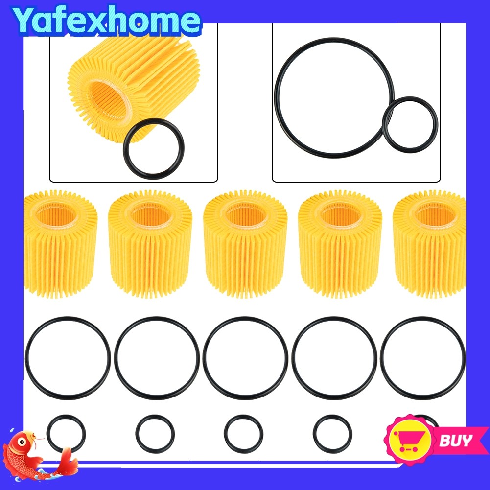 [YAFEXHM] ใหม่ 5 ชิ้นกรองน้ํามัน/องค์ประกอบกรองน้ํามันสําหรับ Toyota สําหรับ Corolla 04152-YZZA6