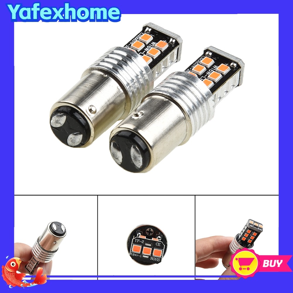 [YAFEXHM] 2x สีแดงรถ LED ไฟท้ายเบรค 15LED 2835 LED Canbus หลอดไฟสําหรับ 12V BAY15D 1157