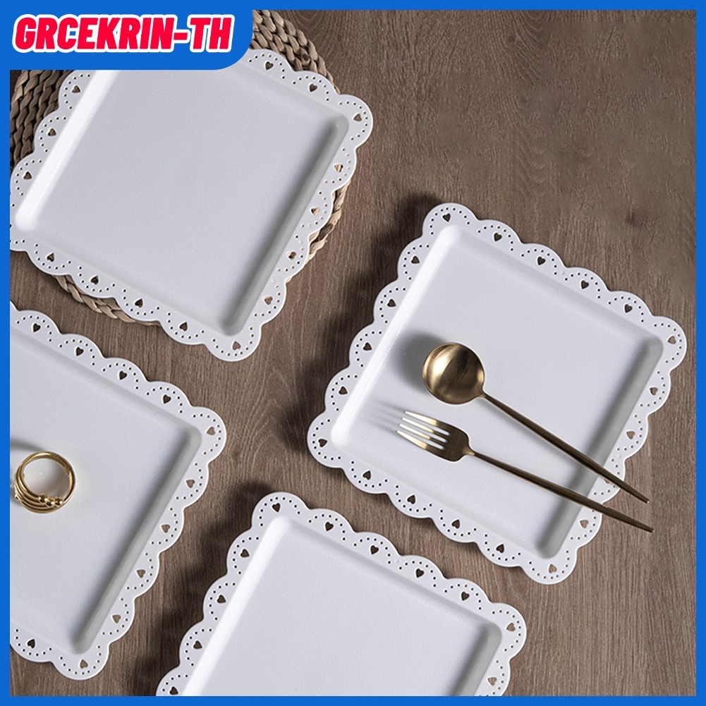 IN STOCKMulti-function Square Plastic Plates Fruit Dessert Plates Wedding Cake Plates