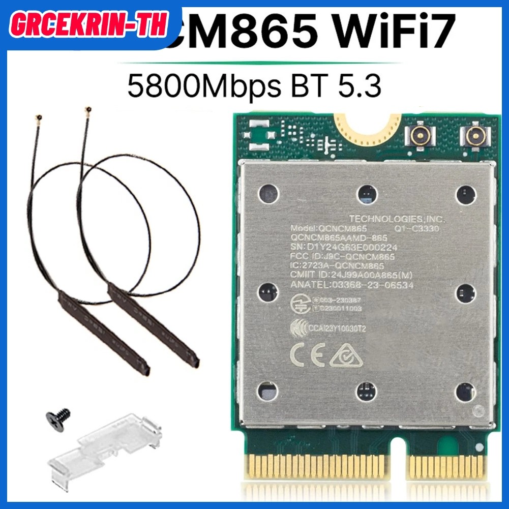 ใหม่M.2 WiFi 7 อะแดปเตอร์ BT 5.3 การ์ด QCNCM865 Tri-Band สําหรับ Intel Netwrok สําหรับ AMD Win11
