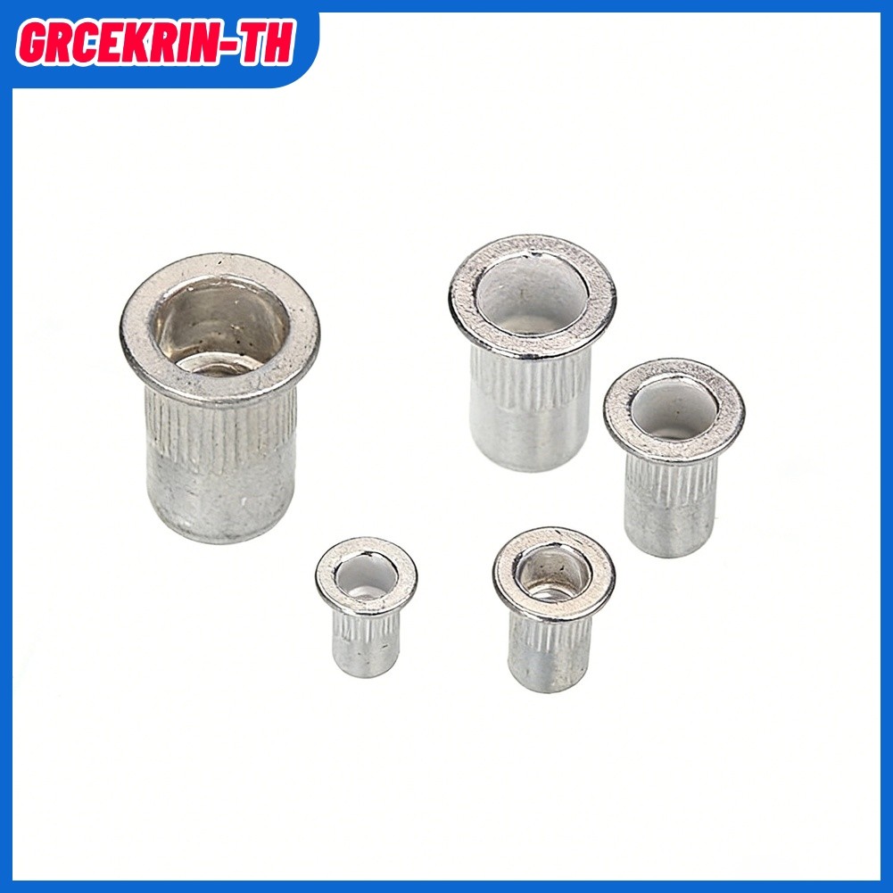 NEW100pcs อลูมิเนียม Rivet Nuts สําหรับ 3 มม.5 มม.6 มม.8 มม.ชุดหัวแบน Knurled Blind Nuts
