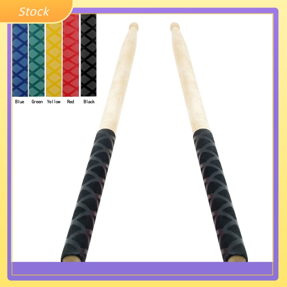 ELECT2Pcs Drum Grips Drumsticks Anti-slip ดูดซับเหงื่อสําหรับ 7A 5A 5B 7B