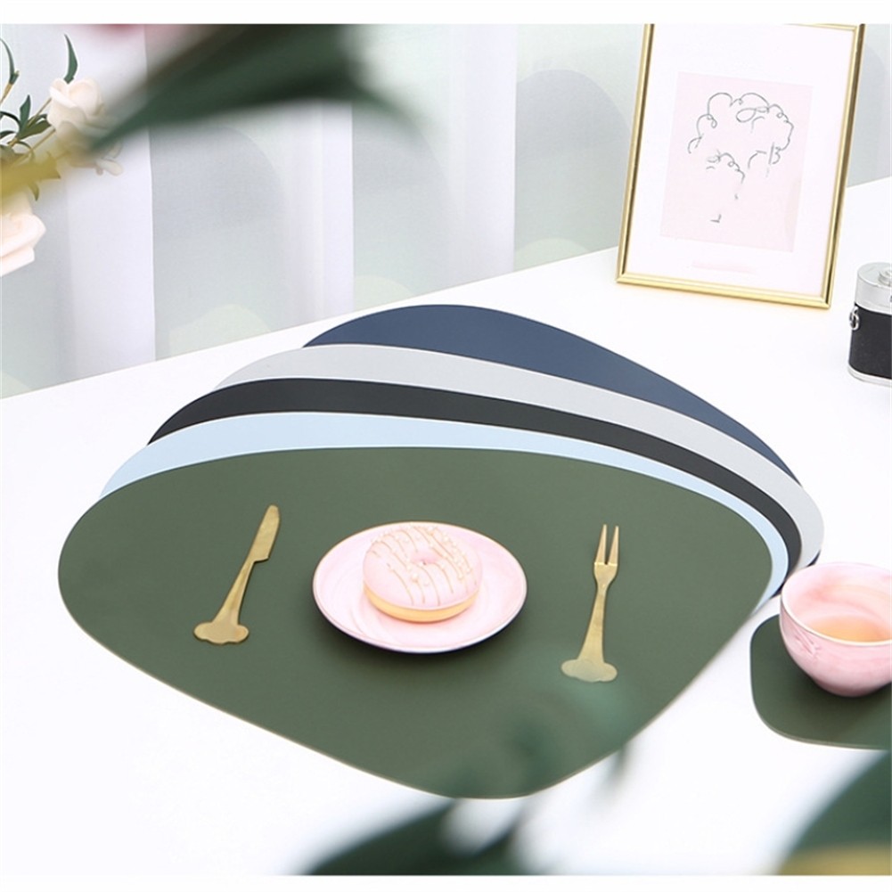 ELECT39CM PU Leather Placemats Place Mats Coffee Coaster สําหรับโต๊ะในครัว
