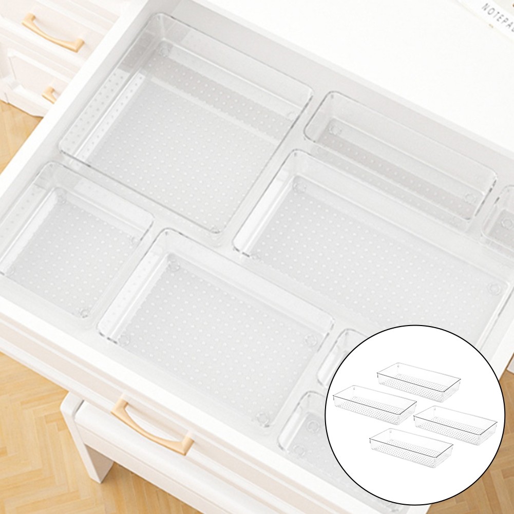 ELECT Drawer Organizer Divider สําหรับถาดเก็บของลิ้นชักแบบใสอเนกประสงค์พร้อมกันลื่นสําหรับแผ่น