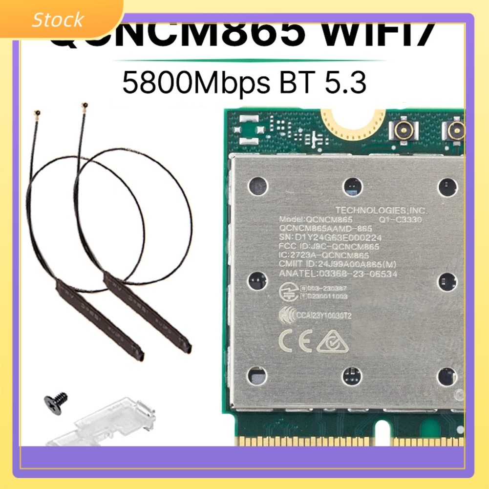 ELECTM.2 WiFi 7 อะแดปเตอร์ BT 5.3 การ์ด QCNCM865 Tri-Band สําหรับ Intel Netwrok สําหรับ AMD Win11