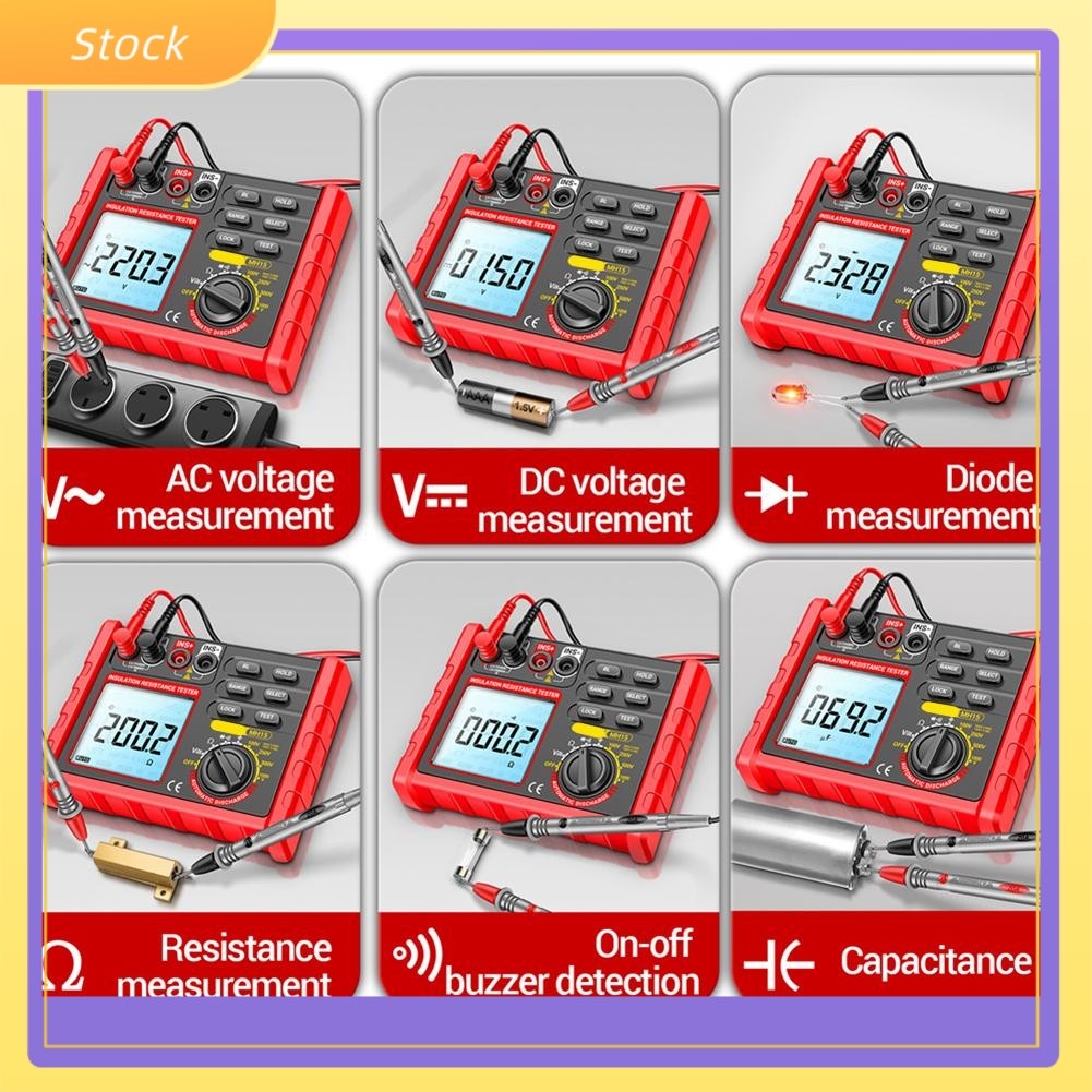 ELECTSmart Digital Megohmmeter Ohm Resistance Meter Insulation Meter Insulation Meter เครื่องทดสอบ L