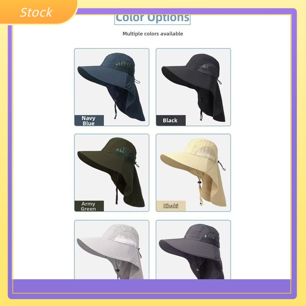 ELECTSummer UPF50+ หมวกกันแดดพร้อมป้องกันคอปีกกว้างสําหรับผู้ชายผู้หญิงกลางแจ้ง