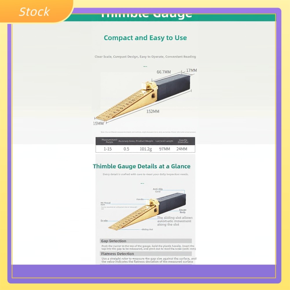 ELECT0 ถึง 15 มม.Wedge vernier feeler gauge gap gauge interlock gauge taper feeler