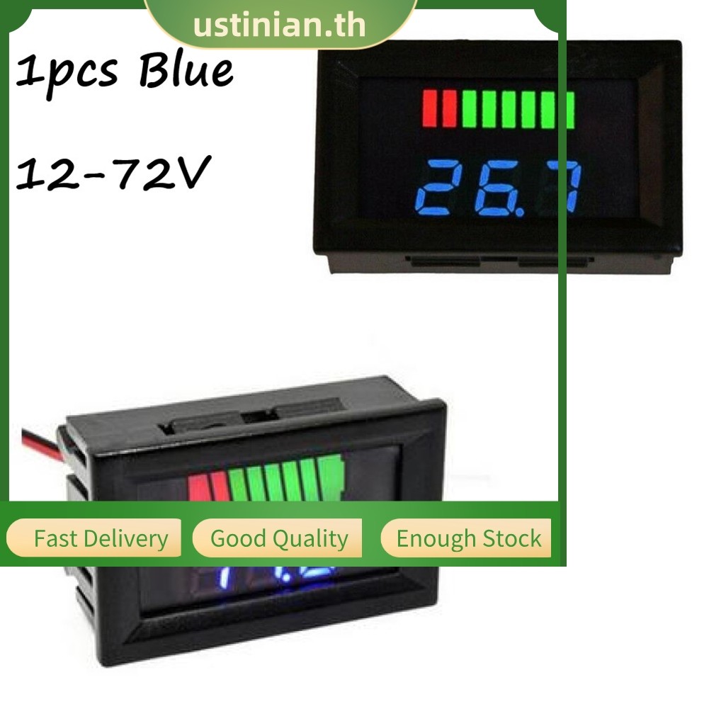UTIA⭐LED Digital Voltmeter Battery Fuel Gauge เหมาะสําหรับรถจักรยานยนต์ทางทะเล 12V-72V