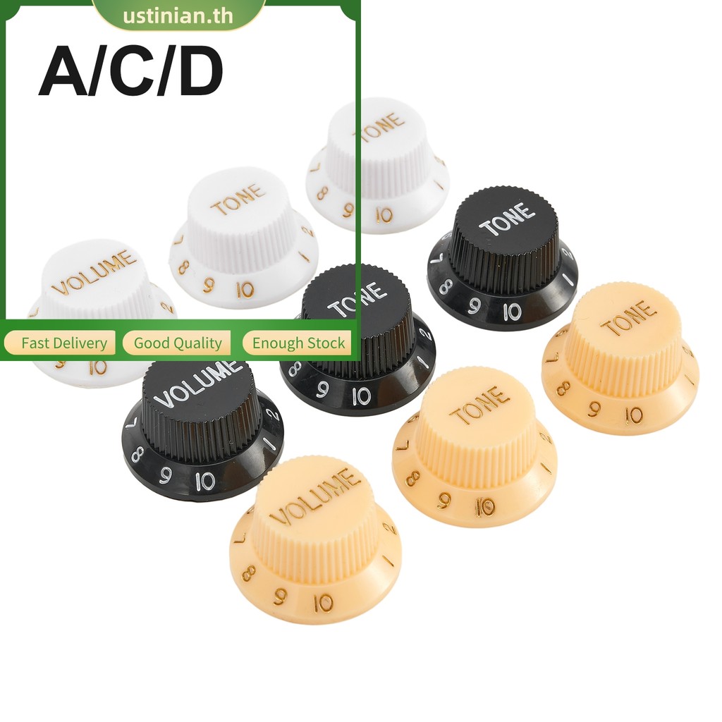 UTIA⭐3PCS กีตาร์ ST Knob 1 Volume 2 Tone Control Knob สําหรับอุปกรณ์กีตาร์