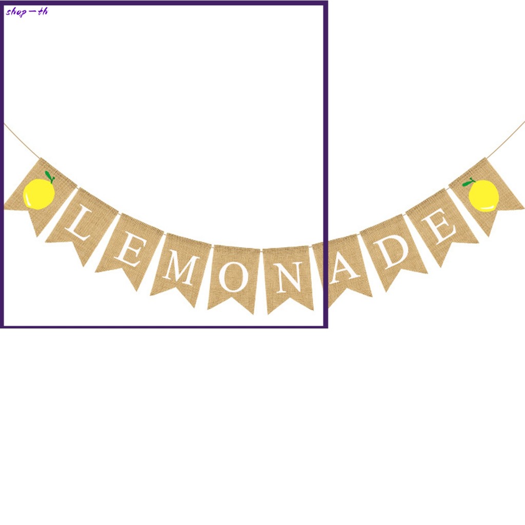 ⭐ การลดราคาครั้งใหญ่⭐Burlap Lemonade Banner Lemonade Stand ตกแต่งสําหรับ Lemon Theme Party Decor-[sh