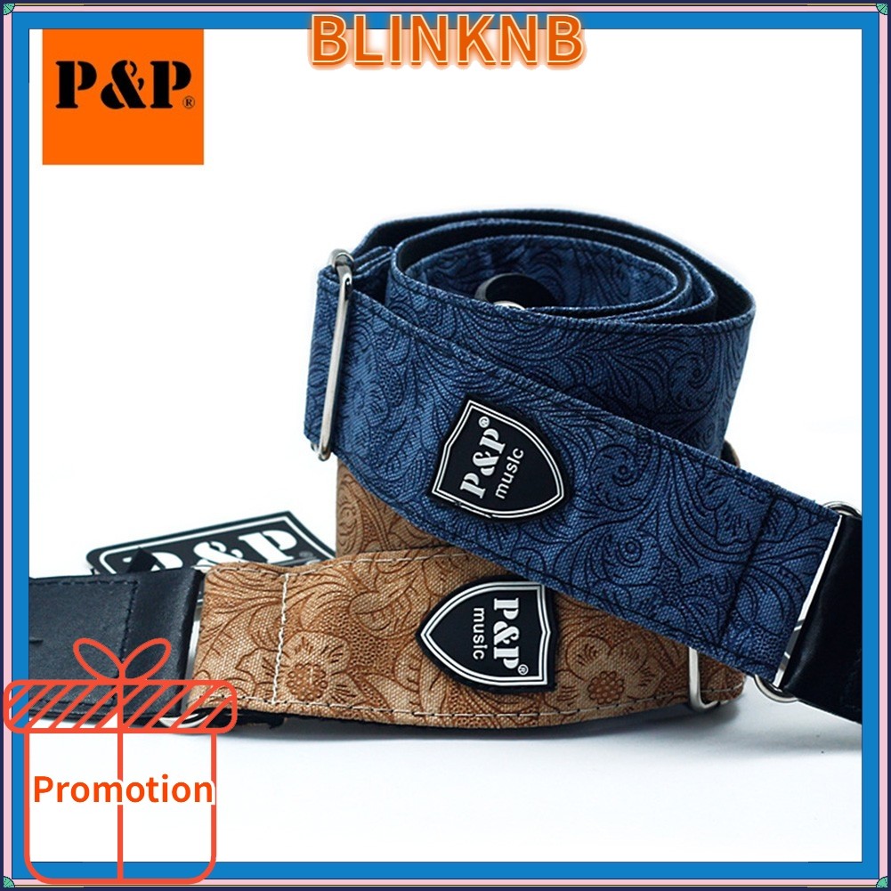 BLINKNBGuitar Straps หลายสีปรับ Acoustic Electric Bass Straps Made