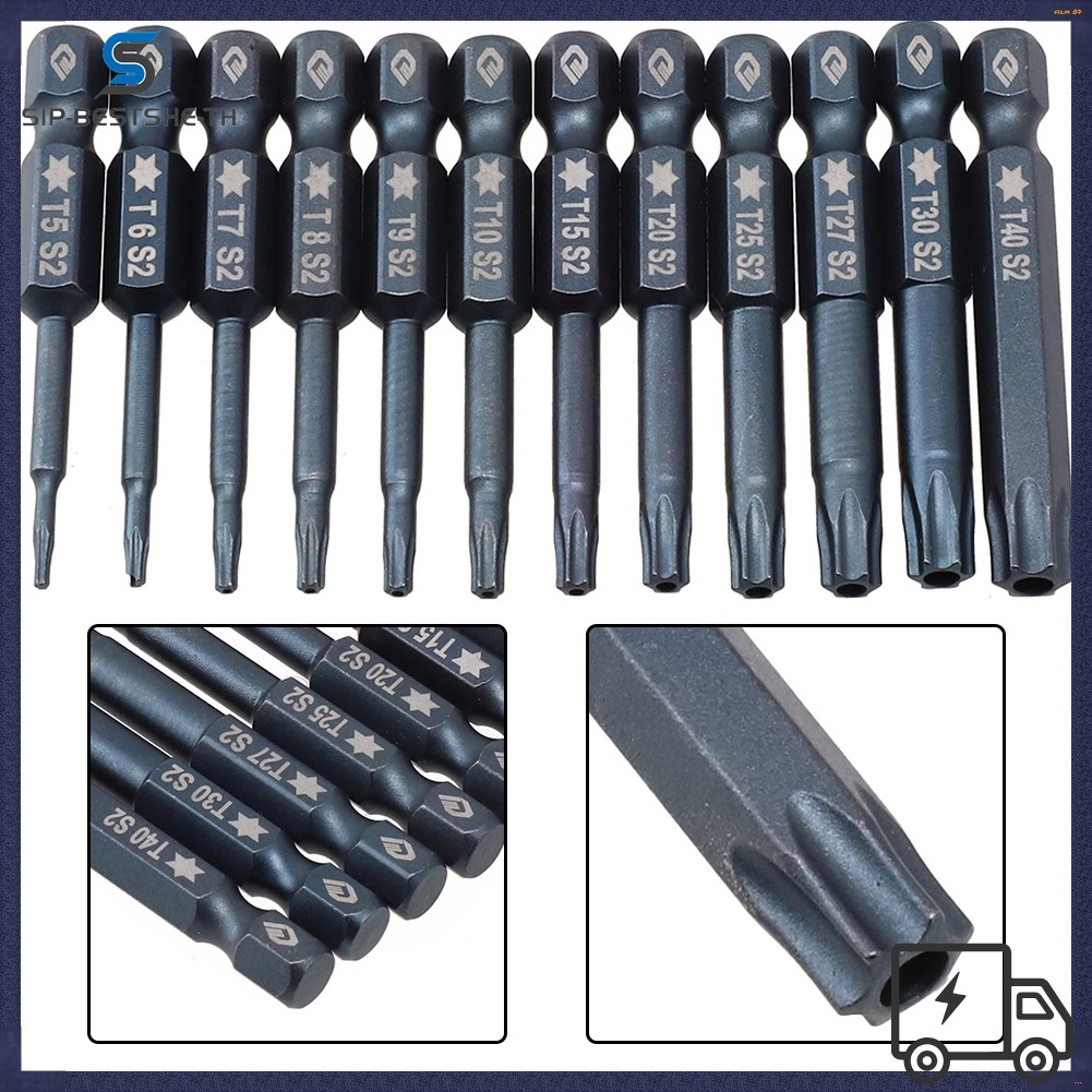 BESTSHE1pc 50mm Blue สําหรับ Torx ไขควง Bits ชุดไขควงไฟฟ้าสําหรับ T5-T40